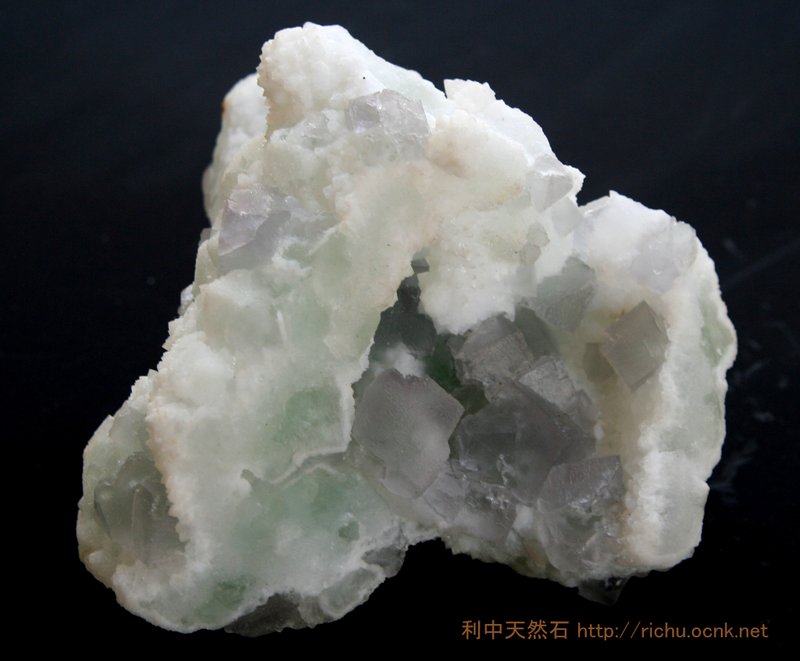 蛍石と水晶共生 (フローライトとクォーツ) (Light Green Fluorite) 09