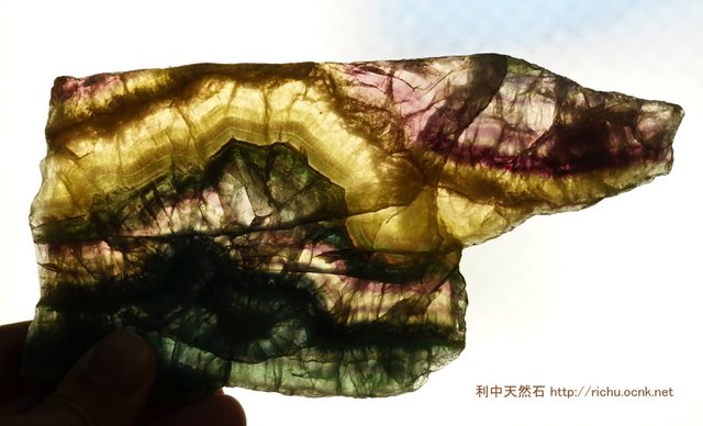 フローライト（蛍石）スライス（プレート）原石36 fluorite slice